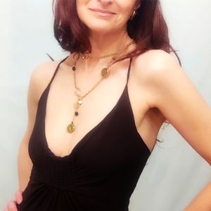 Vintage Designer Gold Long Necklace